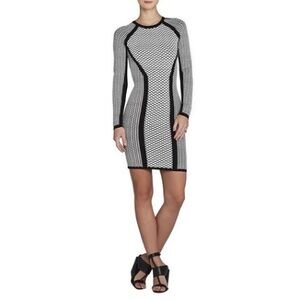 BCBGMaxAzria Monochrome Long Sleeve Dress